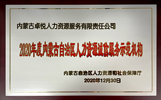 卓悅人力被評為自治區(qū)人力資源誠信服務示范機構?。?！